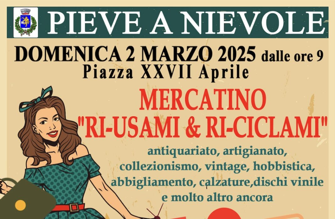 Il 2 marzo sbarca a Pieve a Nievole il mercato del riciclo e del riuso