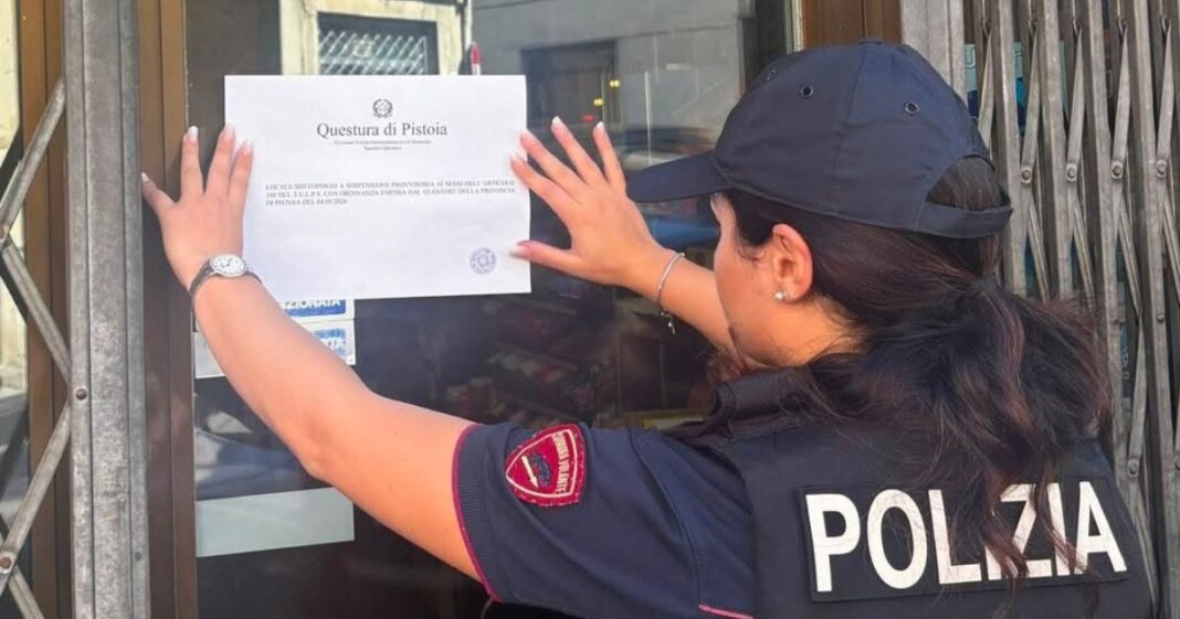 pistoia, la polizia chiude un locale per due settimane